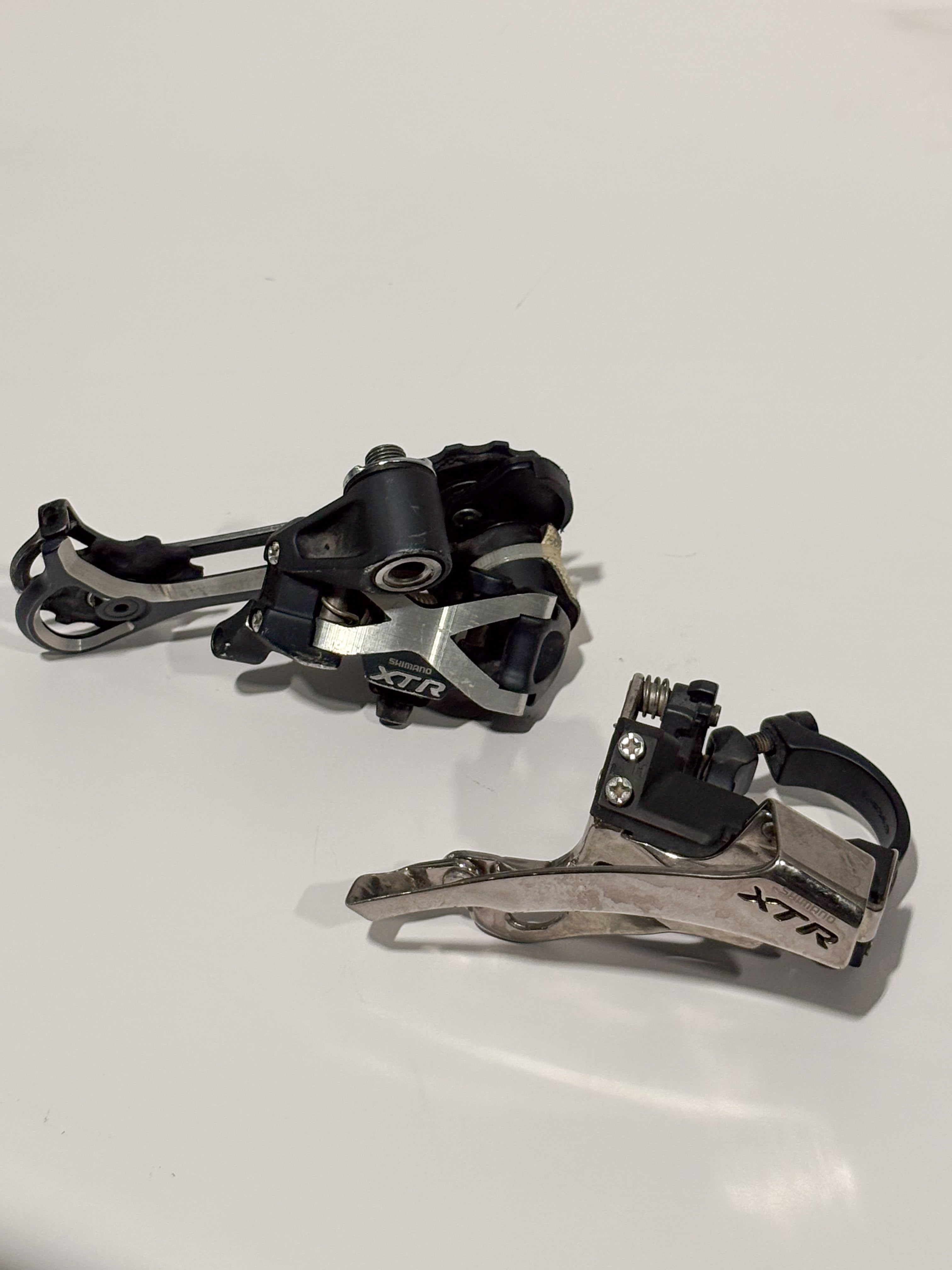 Shimano XTR 9 Speed Front + Rear Derailleur Mountain Bike Long Cage Gray RD-M971 9spd