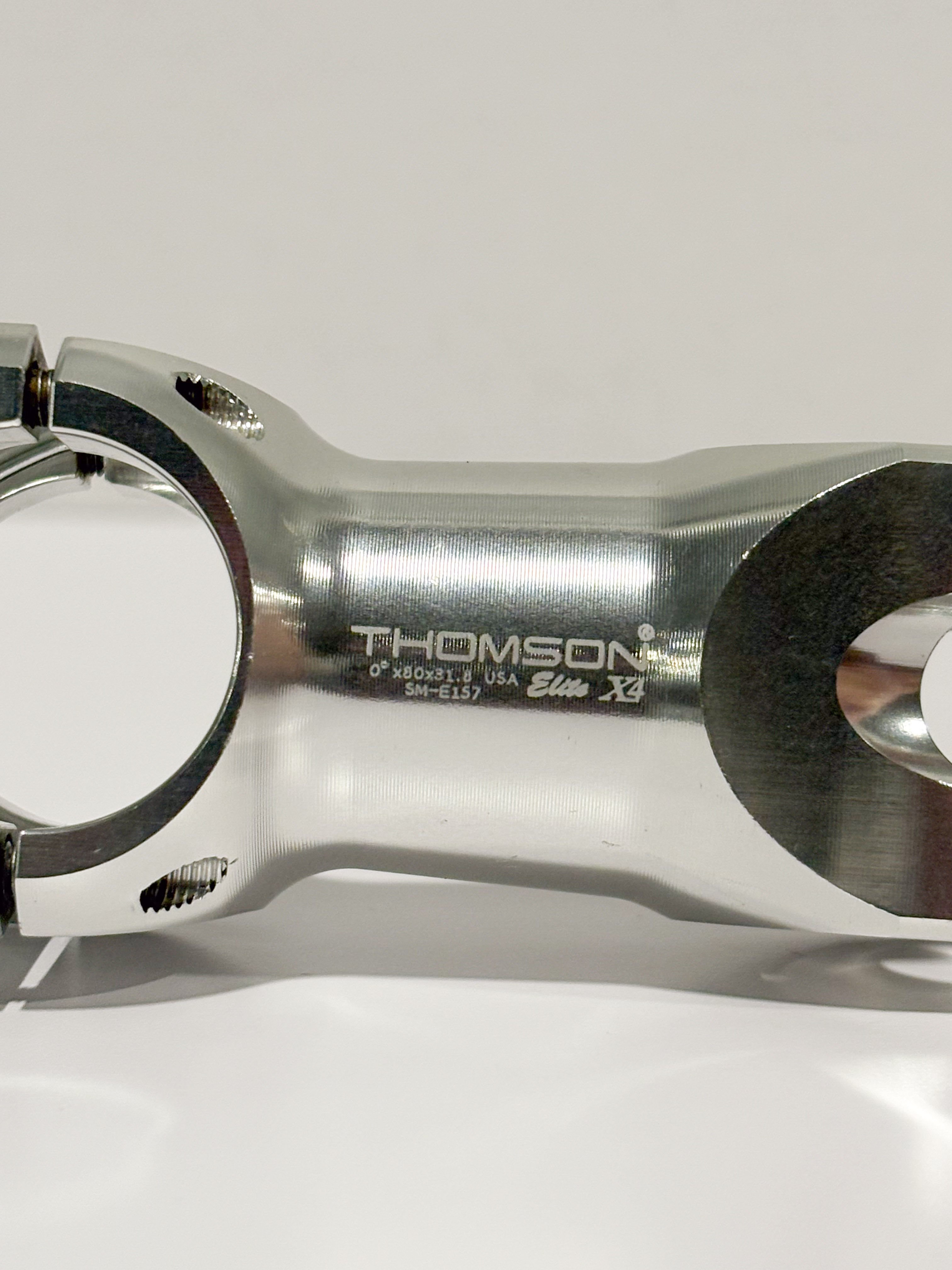 Thomson Elite X4 Mountain Stem 80mm 0 degree 31.8 1-1/8" Threadless Silver