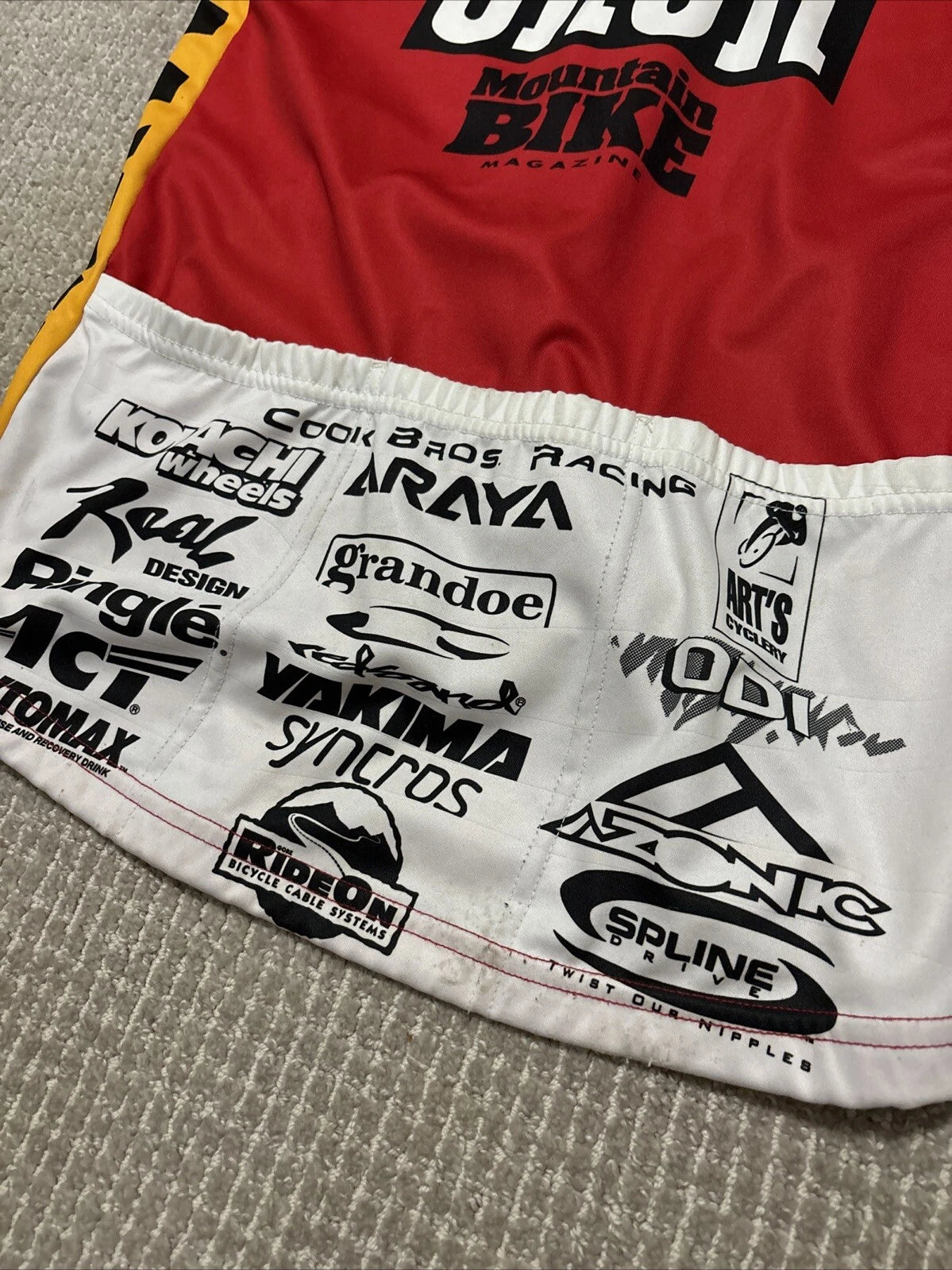 Vintage Rock Shox Grip Shift Mountain Bike Jersey Cook Bros Maxxis L Large