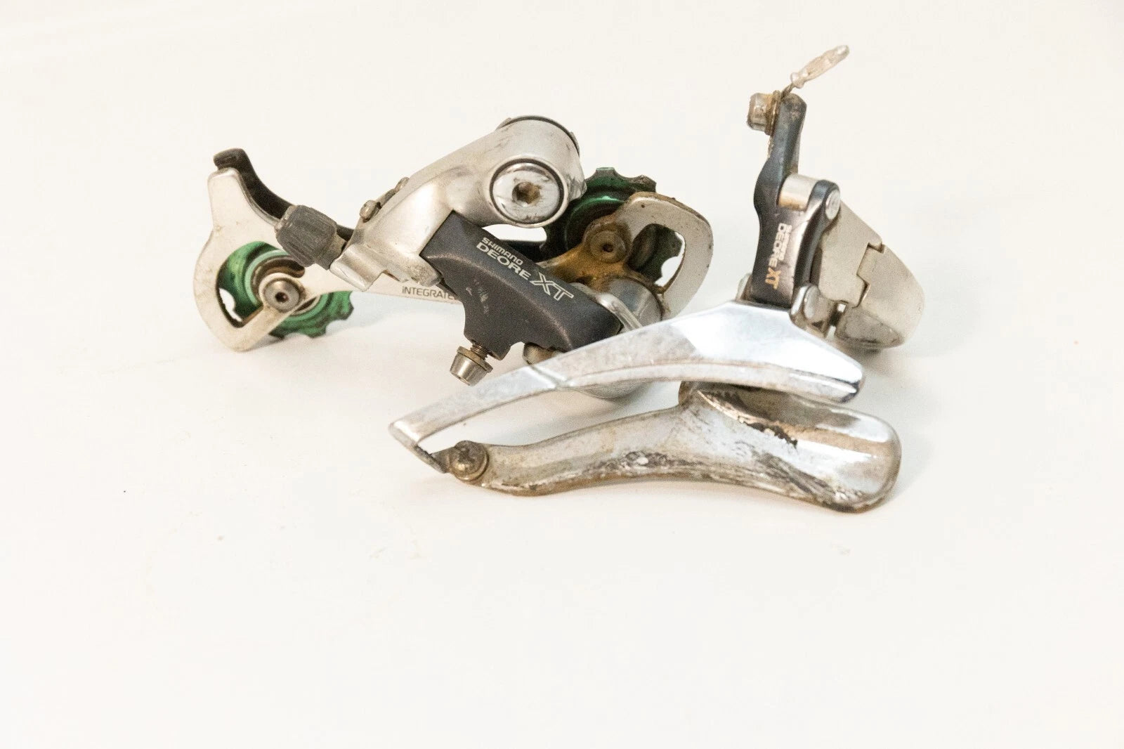 Vintage Shimano Deore XT RD-M737 Rear Derailleur Long Cage 8s Front Fd-m735 31.8