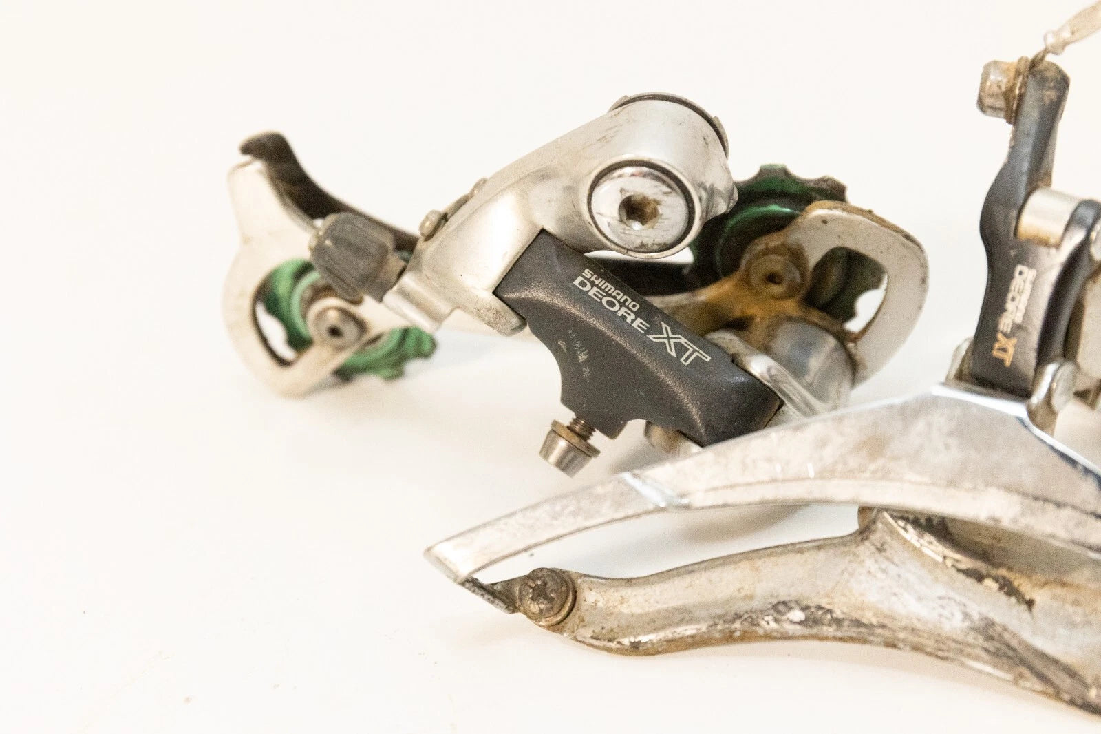 Vintage Shimano Deore XT RD-M737 Rear Derailleur Long Cage 8s Front Fd-m735 31.8