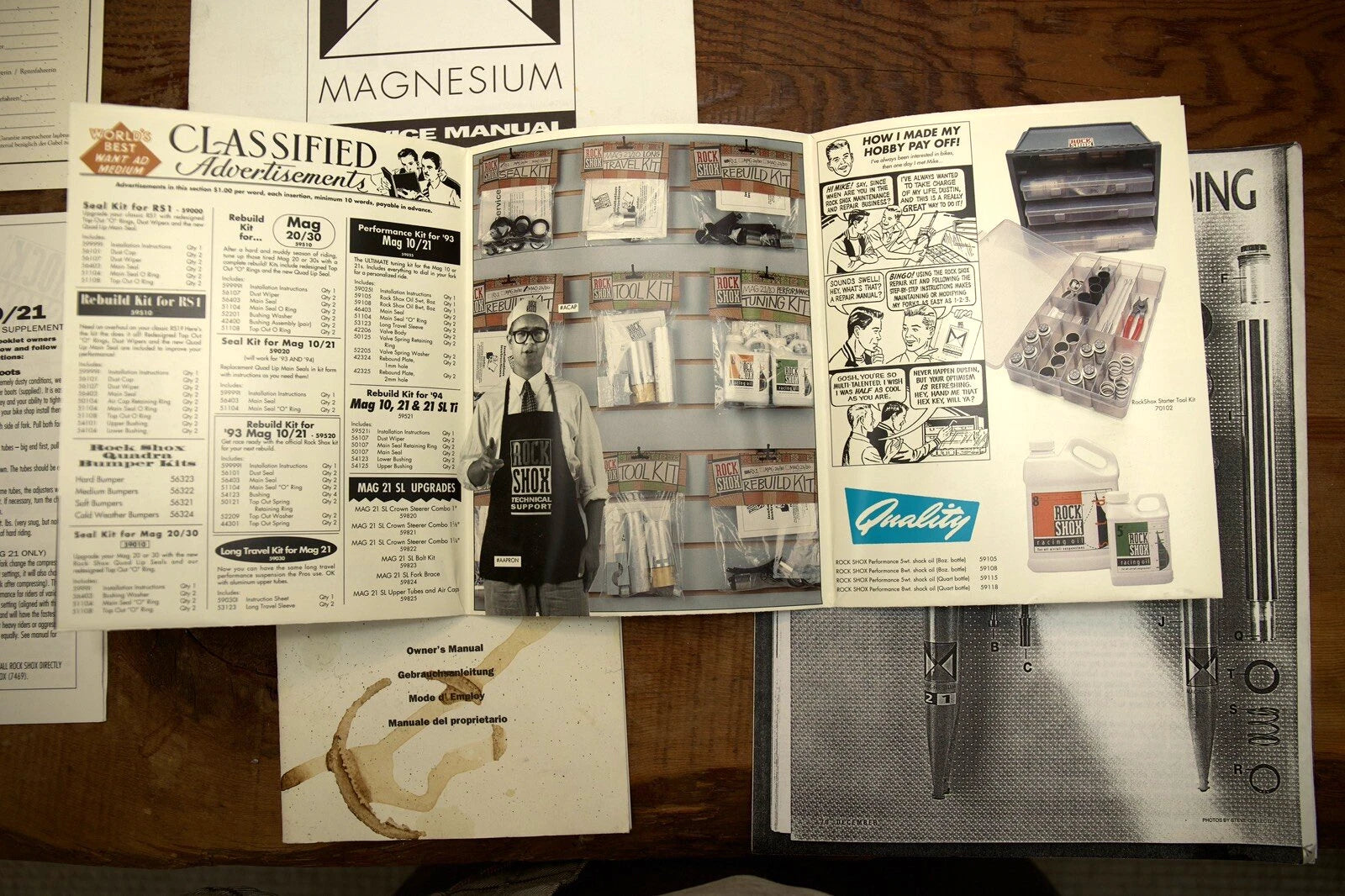 Vintage Rock Shox Mag 10 & 21 Manual Mountain Bike Memorabilia Brochures